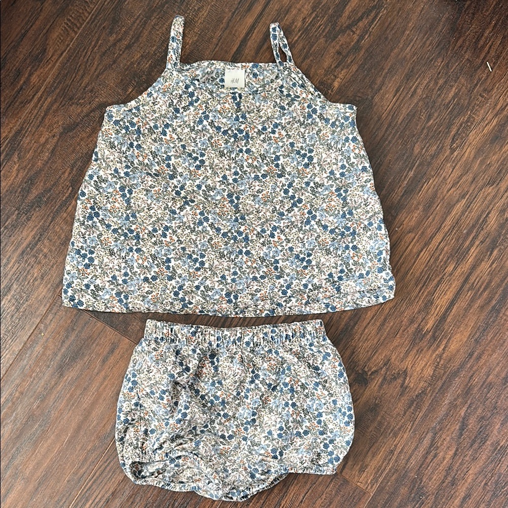 Floral Tank Top and Bloomers Set H&M size 9-12 months